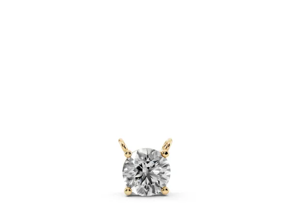 Round Solitaire Pendant with Four-Prong Basket Setting Yellow gold