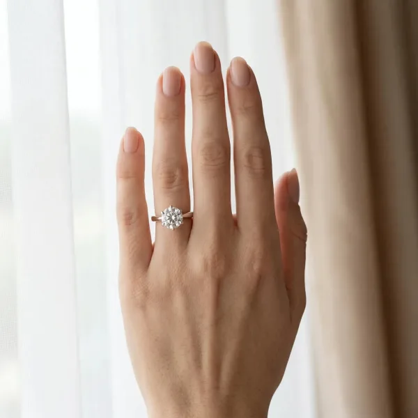 Asscher Cut Solitaire Engagement Ring with Six-Prong Setting and Tapered Band Platinum