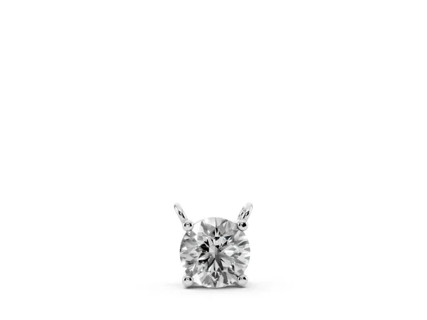 Round Solitaire Pendant with Four-Prong Basket Setting Silver