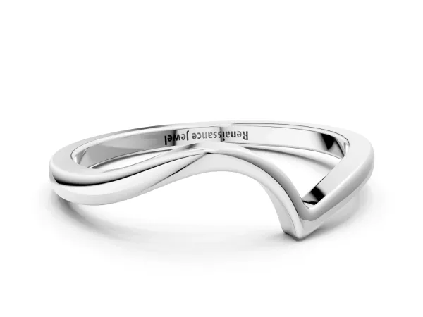 Curved Solitaire Band with Round Stone Setting Platinum