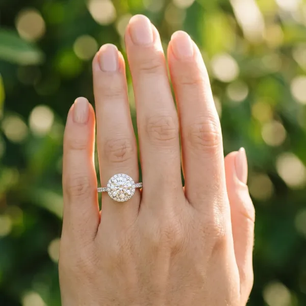Asscher Cut Diamond Halo Ring with Pavé Band and Four-Prong Setting Platinum