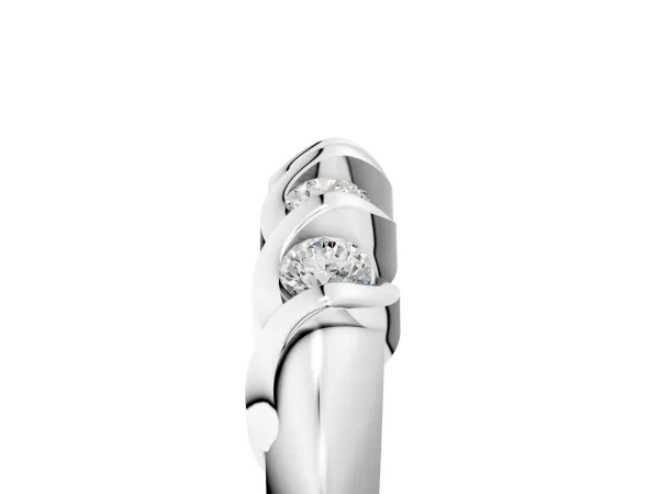 Round Diamond Eternity Band with Twist Prong Setting Platinum
