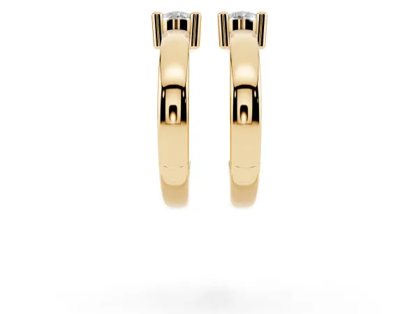 Pear Diamond Mini Huggie Hoop Earrings Yellow gold