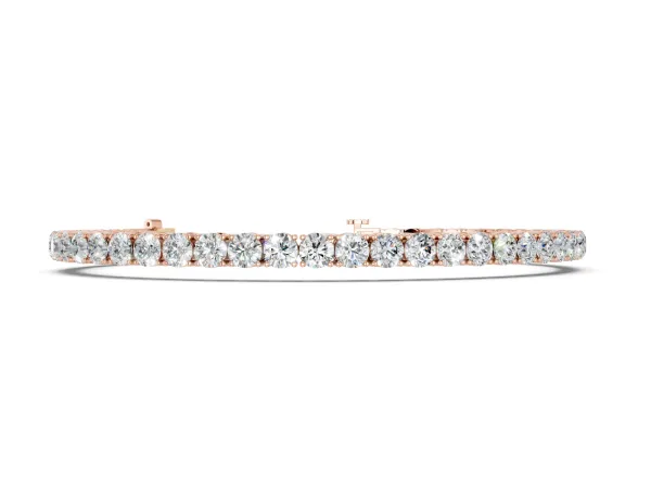 Round Cut Diamond Tennis Bracelet with Four-Prong Setting Rose gold