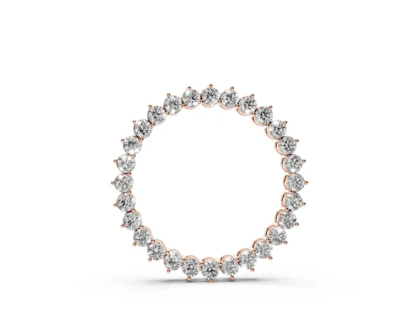 Round Diamond Prong-Set Halo Pendant Rose gold