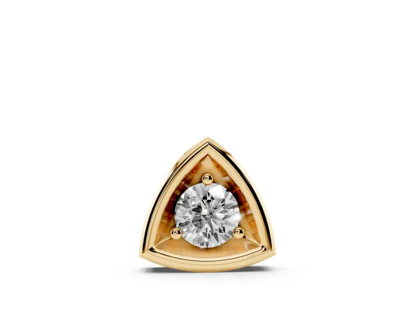 Trillion Cut Diamond Bezel Pendant Yellow gold