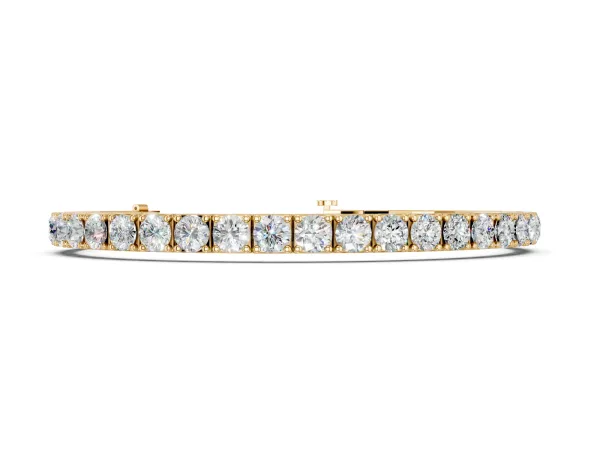 Round Diamond Tennis Bracelet with Prong Setting Yellow gold