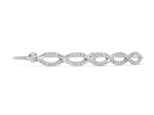 Pavé Marquise Infinity Chain Bracelet with Bezel Prong Setting White gold