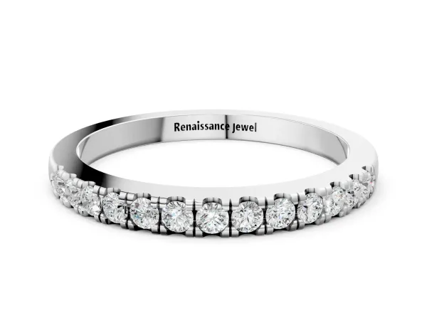Round Diamond Pavé Eternity Band White gold