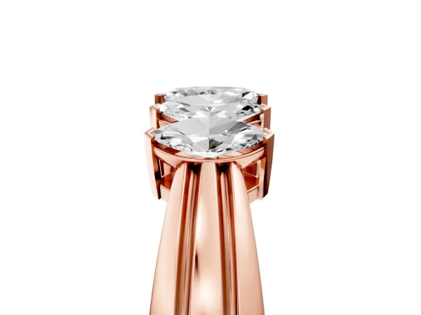 Five-Stone Marquise Diamond Split Shank Ring with Shared Prong Setting Rose gold