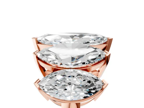 Five-Stone Marquise Diamond Prong Set White Gold Band Rose gold