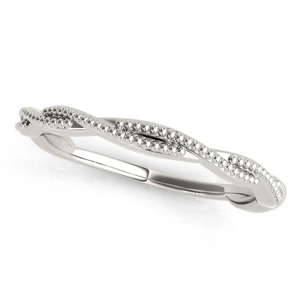 Milgrain Twist Beaded Band Platinum