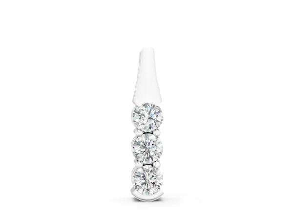 Four-Stone Round Diamond Channel-Set Pendant Silver