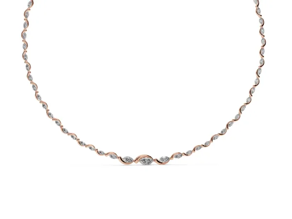 Marquise Diamond Riviera Necklace Rose gold