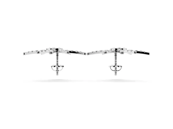 Pavé Diamond Starburst Stud Earrings Silver