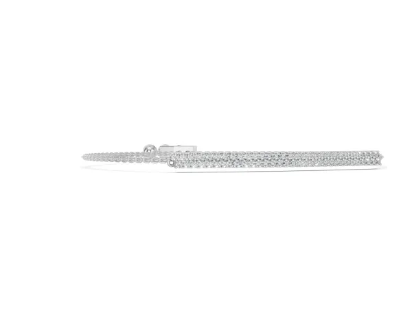 Pavé Round Diamond Box Chain Slider Bracelet White gold