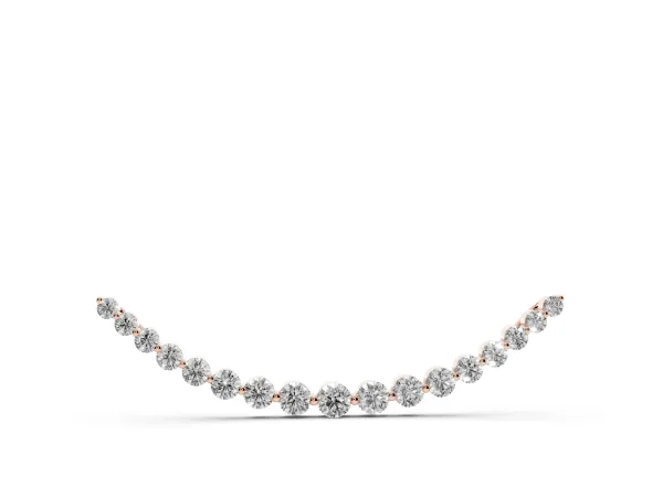 Round Diamond V-Prong Bar Pendant Rose gold