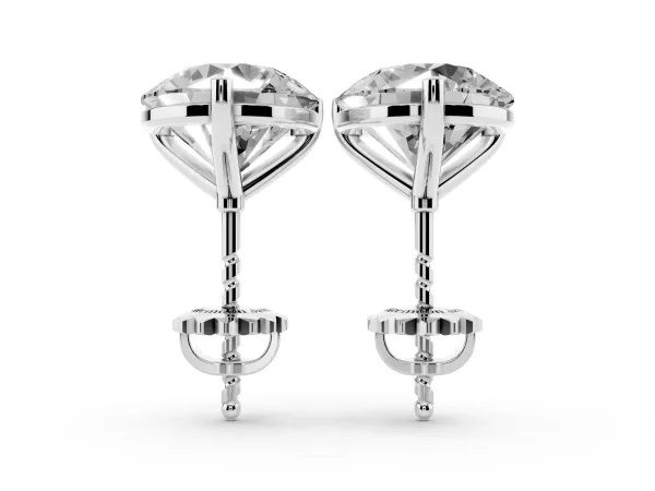 Round Brilliant Diamond Martini Stud Earrings Silver