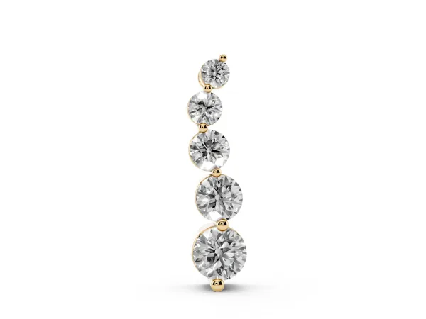 Graduated Round Diamond Prong Set Pendant Yellow gold