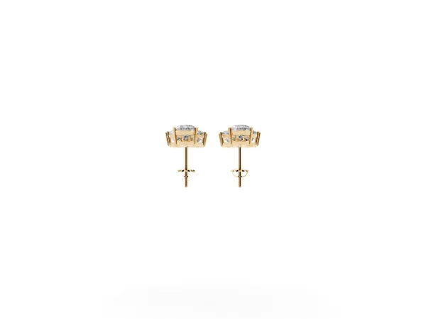 Pear Diamond Cascading Leaf Drop Earrings Yellow gold