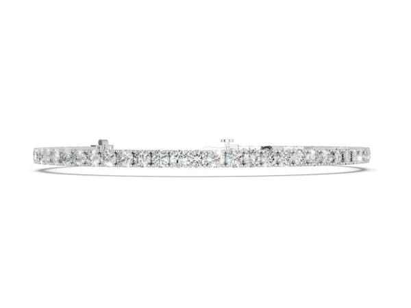 Round Diamond Tennis Bracelet with Prong Setting in White Gold White gold