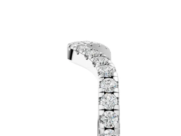 Pavé Round Diamond Infinity Twist Band with Shared Prong Setting Platinum