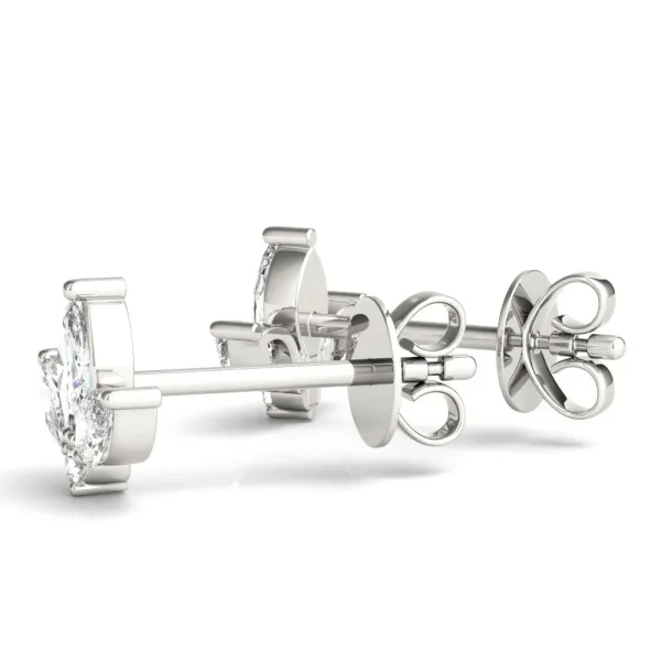 Marquise Cluster Stud Earrings with Round Prong Setting Silver