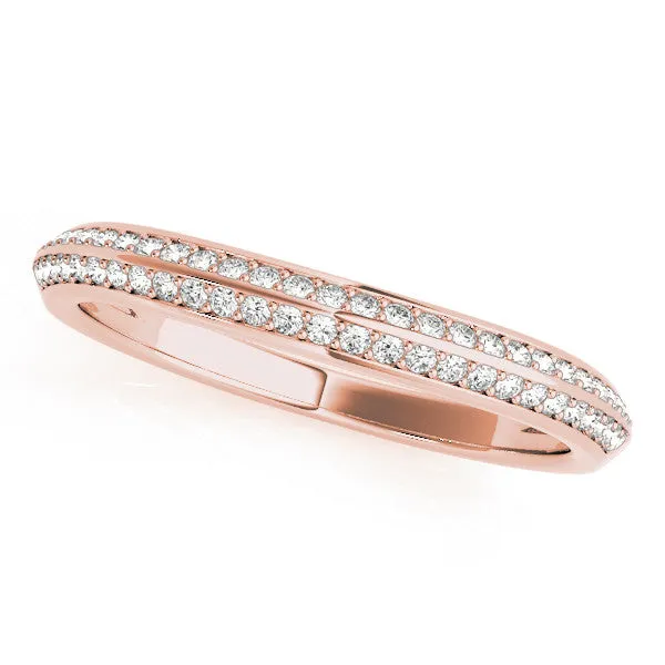 Double Row Round Diamond Pavé Eternity Band Rose gold