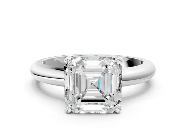Princess Diamond Channel Set Mens Ring White gold