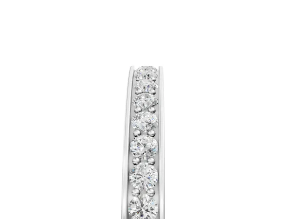 Round Cut Diamond Pavé Eternity Band with Channel Setting Platinum