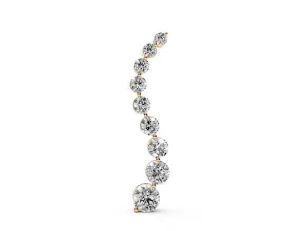 Round Diamond Graduated Prong Set Pendant Yellow gold