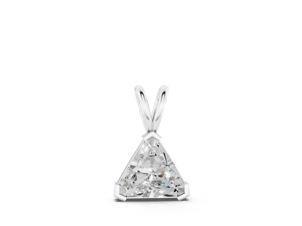 Bezel-Set trilliant Diamond Pendant Silver