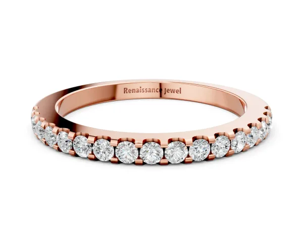 Round Diamond Pavé Eternity Band with Micro Prong Setting Rose gold