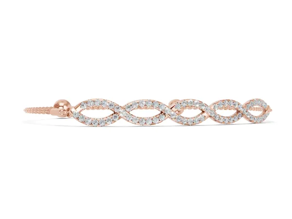 Pavé Marquise Infinity Chain Bracelet with Bezel Prong Setting Rose gold