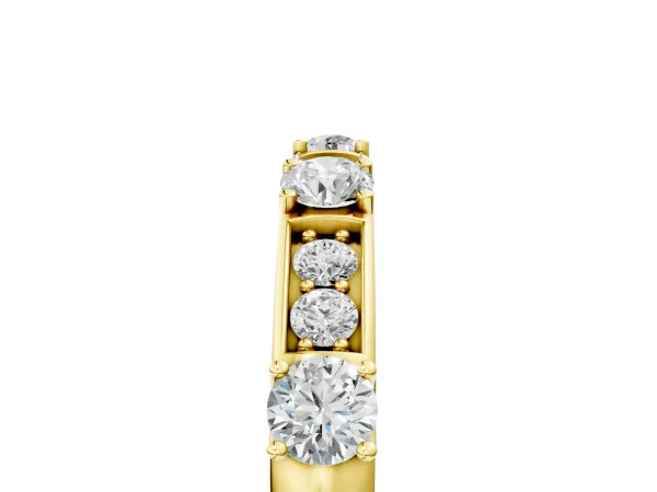 Round Diamond Channel Set Eternity Band with Prong Setting Yellow gold