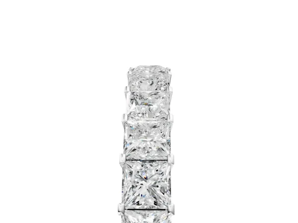 Princess Cut Diamond Eternity Band with Channel Setting and Shared Prong Platinum