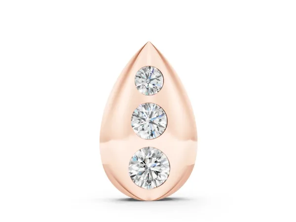 Teardrop Bezel-Set Round Diamond Pendant Rose gold