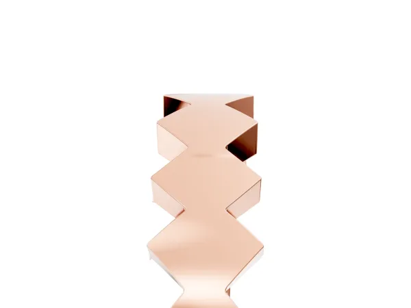 Zigzag Chevron Band with No Stone Rose gold