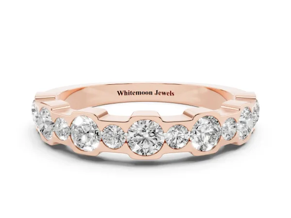 Round Diamond Promise Ring with Round Diamond Accents Rose gold