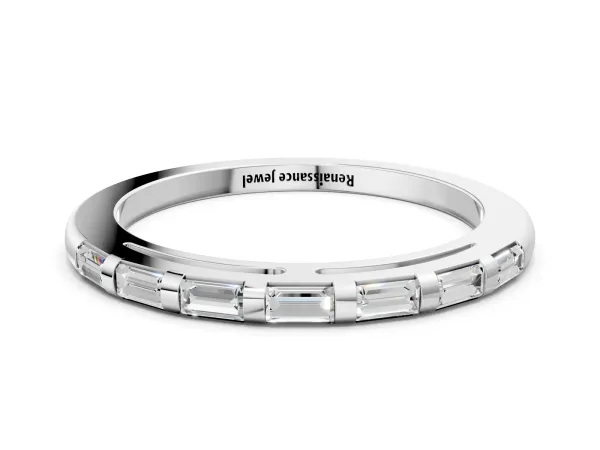 Channel Set Baguette Diamond Eternity Band Platinum
