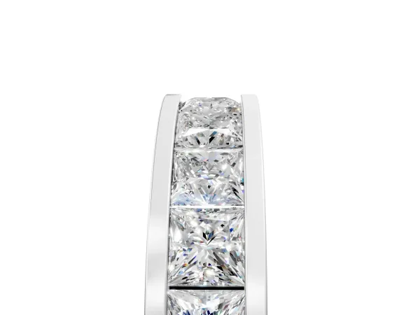 Princess Cut Eternity Band with Channel Set White gold