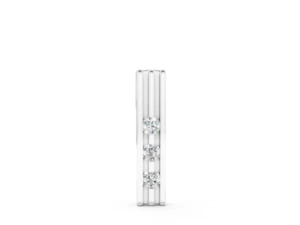 Three-Stone Round Channel Set Pendant Silver