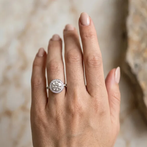 Asscher Cut Diamond Halo Ring with Bezel Frame and Pavé Band Platinum