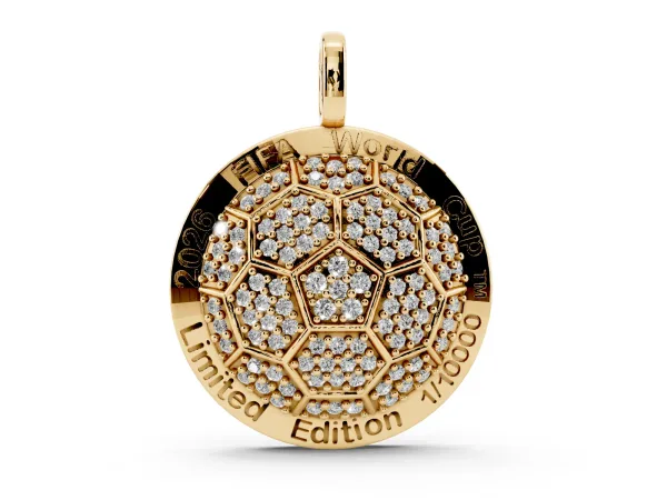 FIFA World Cup 2026™ Lab-Grown Diamond Soccer Pendant — Limited Edition (Only 10,000 Available) Yellow gold