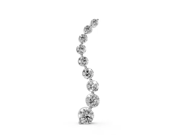 Round Diamond Graduated Prong Set Pendant White gold