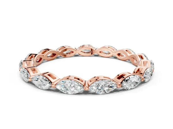 Marquise Diamond Eternity Band with U-Prong Setting Rose gold