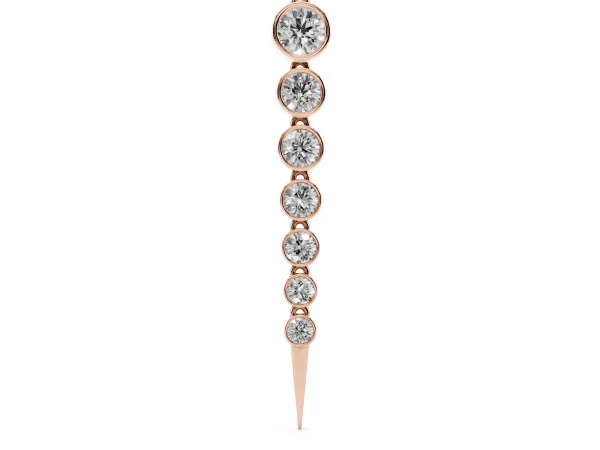 Round Diamond Drop Necklace with Bezel Setting Rose gold