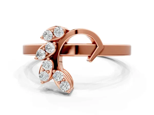 Round Diamond Milgrain Eternity Band with Channel Setting Rose gold