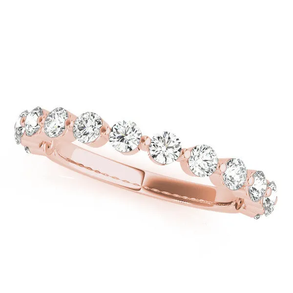 Round Diamond Eternity Band with Shared Prong Setting Rose gold