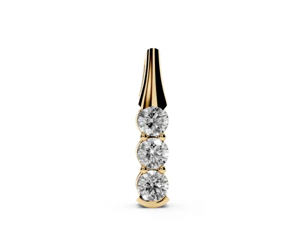 Four-Stone Round Diamond Channel-Set Pendant Yellow gold